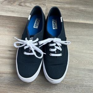 Navy blue platform Keds